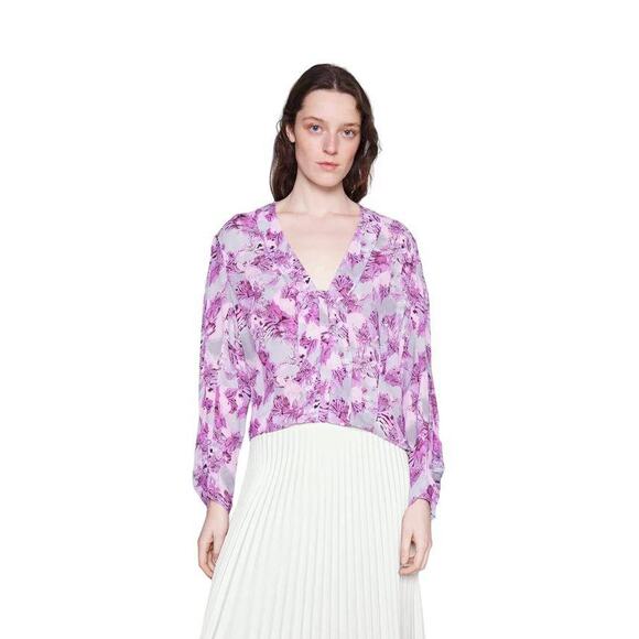 IRO Tops - IRO Oralia Blouse in Purple Grey 34 XS